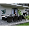 Chomik Barna-bézs rattan kerti étkezőgarnitúra 8 székkel, nagy asztallal