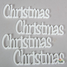  Christmas felirat fehér 15cm 4db-os dekorációs kellék