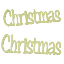  Christmas felirat metál zöldarany 15cm 2db-os dekorációs kellék