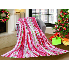  CHRISTMAS JOY fehér karácsonyi mikroplüss pléd Méret: 200 x 220 cm lakástextília