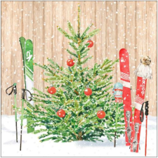 Christmas Skiing papírszalvéta 33x33cm, 20 db-os konyhai eszköz