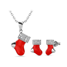 Christmas socks Swarovski kristályos ékszerdobozos szett - fehér ékszer szett
