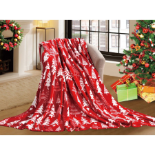 CHRISTMAS TREES piros karácsonyi mikroplüss takaró Méret: 160 x 200 cm lakástextília