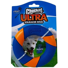Chuckit! Ultra Squeaker Ring gumikarika csipogó hanggal kutyáknak (Külső átmérő: 12,5 cm; Belső átmérő: 7 cm) játék kutyáknak