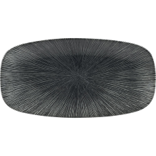 Churchill »Agano« »Fekete« lapos, téglalap alakú tányér, hossza: 298 mm tányér és evőeszköz