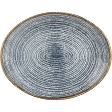 Churchill »Homespun« »Slate Blue« lapos tányér, ovális, hossza: 270 mm tányér és evőeszköz