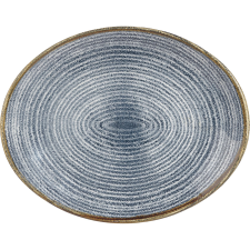 Churchill »Homespun« »Slate Blue« lapos tányér, ovális, hossza: 317 mm tányér és evőeszköz