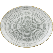 Churchill »Homespun« »Stone Grey« lapos tányér, coup, ovális, hossza: 270 mm tányér és evőeszköz