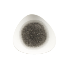 Churchill »Raku« »Quartz Black« lapos tányér, háromszög alakú, átmérő: 311 mm tányér és evőeszköz