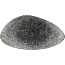 Churchill »Raku« »Quartz Black« Lapos tányér, háromszög, hossza: 355 mm tányér és evőeszköz