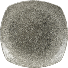 Churchill »Raku« »Quartz Black« lapos tányér, négyzet alakú, hossz: 215 mm tányér és evőeszköz