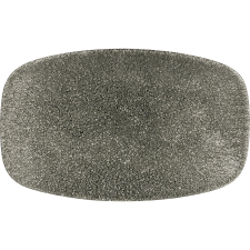 Churchill »Raku« »Quartz Black« lapos tányér, téglalap alakú, hossza: 200 mm tányér és evőeszköz