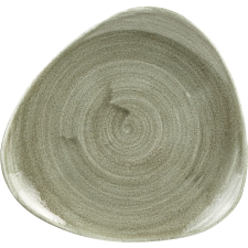 Churchill »Stonecast« »Burnished Green« lapos tányér, háromszög alakú, ø: 192 mm tányér és evőeszköz