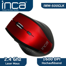 cian technology INCA Maus IWM-500GLK  1600 DPI,Wireless,Nano-USB,Laser,Rot retail (IWM-500GLK) egér