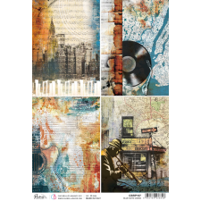 Ciao Bella Rizspapír A4 - Blue Note cards - Blue Note - Rice Paper (1 ív) decoupage papír