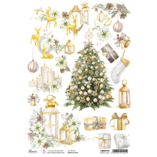 Ciao Bella Rizspapír A4 - Spread cheer - Sparkling Christmas - Rice Paper (1 ív) decoupage papír