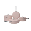  Ciarra edénykészlet, Sakura Candy, 4 részes, serpenyő/tepsi/fazék/magas serpenyő, kerámia belső bevonat, alumínium anyag, minden hőforrással kompatibilis, mosogatógépben mosható, ergonomikus