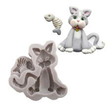  Cica fondant forma, szilikon, 6,4×6 cm sütés és főzés