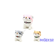  Cica plüss figura 16 cm - Barna dekorációs kellék