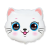 Cicás White Cat, Cicás fólia lufi 23 cm (WP)