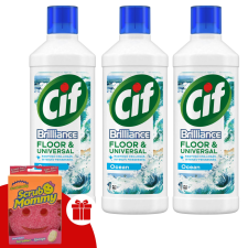 CIF Brillance folyékony Tisztítószer Ocean 3x1,1L + Ajándék Scrub Mommy Szivacs tisztító- és takarítószer, higiénia