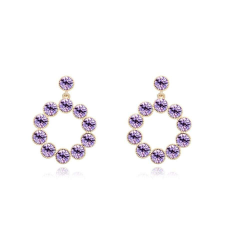 Cigánykerék-lila- Swarovski kristályos fülbevaló fülbevaló