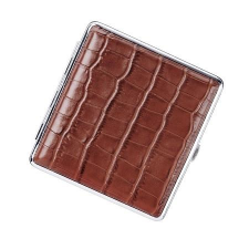  Cigaretta tárca - 20 cigaretta részére-barna krokodilbőr hatású cigaretta tárca