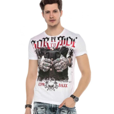 Cipo &amp; Baxx CIPO&amp;BAXX DIVATOS FÉRFI PÓLÓ CT542 WHITE férfi póló