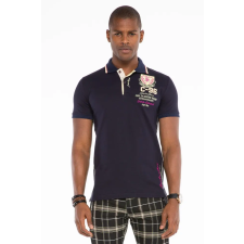 Cipo &amp; Baxx DIVATOS FÉRFI PÓLÓ CT475 NAVY BLUE férfi póló