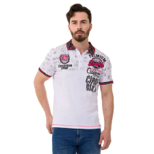 Cipo &amp; Baxx DIVATOS FÉRFI PÓLÓ CT738 WHITE férfi póló