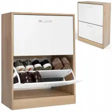  Cipősszekrény forgácslap furnérral 81x24x60, fehér natúr 41233 bútor