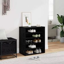  Cipőszekrény polcokkal Fekete tölgy 60 x 35 x 70 cm Faanyag bútor