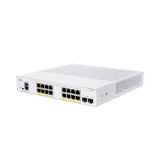 Cisco CBS250-16P-2G 16x GbE PoE+ LAN 2x SFP port L3 menedzselhető PoE+ switch (CBS250-16P-2G-EU) (CBS250-16P-2G-EU) hub és switch