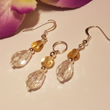  Citrin és Csehkristály ékszerszett ékszer szett