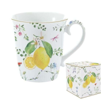 Citromos porcelán bögre díszdobozban - 275 ml - Fleurs et Citrons bögrék, csészék