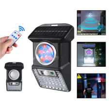  CL-S59 távirányítóval vezérelhető kültéri napelemes riasztó rendszer kék-piros jelzőfénnyel (BBL) kültéri világítás