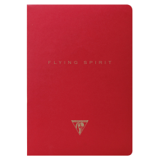 Clairefontaine füzet, vonalas, tűzött, A5, 48 lap, 90g, piros, Flying Spirit füzet