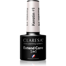 Claresa Extend Care 5 in 1 Keratin bázis lakk zselés műkörömhöz tápláló hatással árnyalat #1 5 g körömlakk