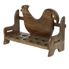 Clayre &amp; EEf Asztali tojástartó 12db-os,tyúkos 32x13x19cm,fa konyhai eszköz