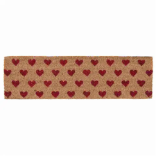 Clayre &amp; EEf Lábtörlő 75x22cm, kókusz-PVC, piros szives lakástextília