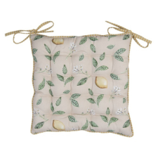 Clayre &amp; EEf Székpárna 40x40cm,100% pamut,Lemons &amp; Leafs lakástextília