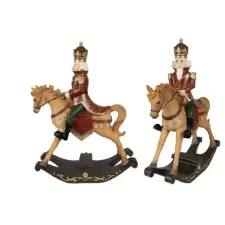 Clayre & EEf Diótörő hintalovon - 29cm karácsonyi dekoráció