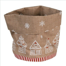 Clayre-Eef Kenyérkosár15x16cm, 100% pamut, Gingerbread Bliss papírárú, csomagoló és tárolóeszköz