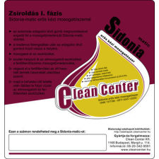  Clean Center Sidonia-matic I. fázis kísérőmatrica információs címke