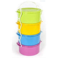 CleanDepo Ételhordó színes 4 x 1,5 L kerek papírárú, csomagoló és tárolóeszköz