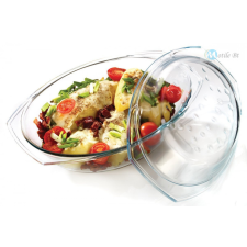CleanDepo Hőálló üveg sütőedény fedővel, 5,2 L Grillezhető jénai tál edény
