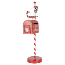 CLEEF.6Y5857 Santa postaláda, piros fém dekoráció, 20x12x51cm postaláda