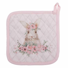  CLEEF.FEB45-1 Edényalátét 20x20cm, 100% pamut, Floral Easter Bunny lakástextília