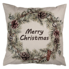  CLEEF.KT021.424 Textil párnahuzat 45x45cm, 100% polyester, natúr koszorú lakástextília