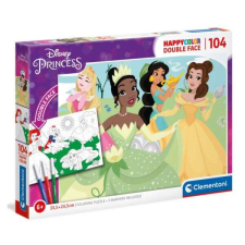 Clementoni Disney Princess puzzle 104 db-os kétoldalas színezhető - Clementoni puzzle, kirakós